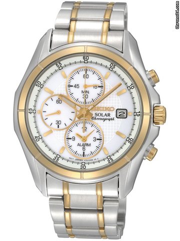 Seiko SSC002P1 Herrenuhr Solar bicolor Chronograph