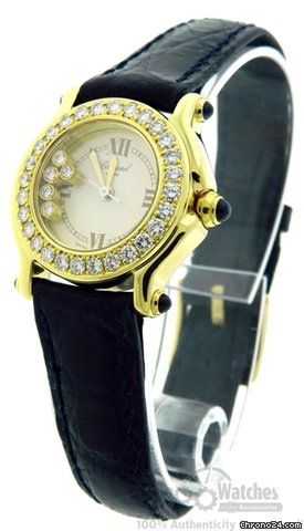 Chopard Happy Sport 27/6149-23 18K Yellow Gold Diamond Quartz Watch