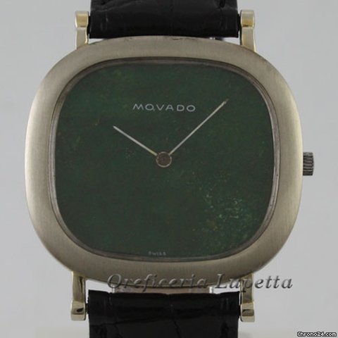 Movado oro bianco e giada