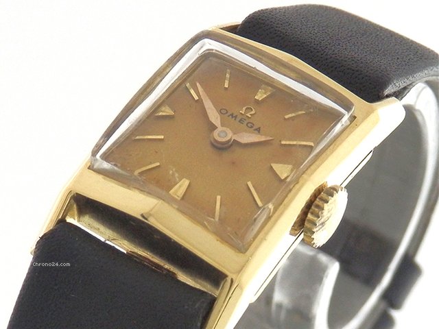 Omega Klassische Damenuhr - Vintage - 18K/750 Gelbgold - Leder