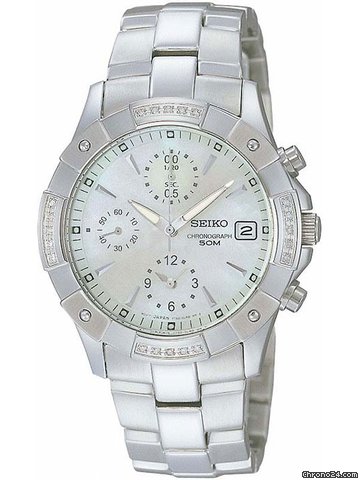 Seiko SNDZ69P1 Diamant Damenuhr Chronograph