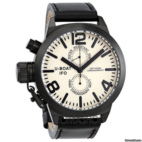 U-Boat Beige Dial Leather Mens Watch 364