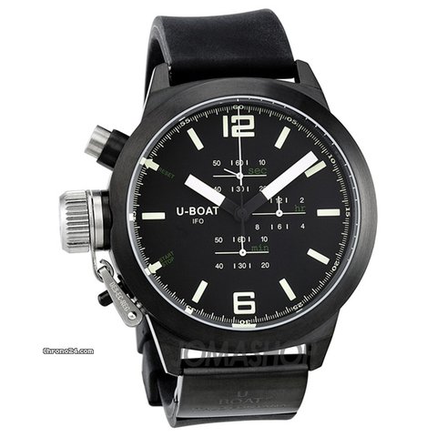 U-Boat Black Dial Rubber Mens Watch 1021