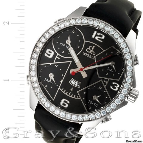 Jacob & Co. Five Time Zones JC-2 3.25 carat bezel