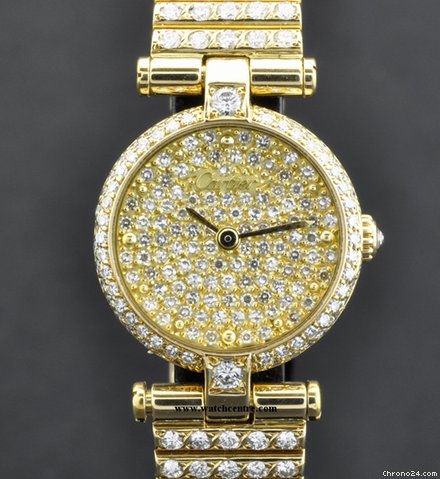 Cartier 18k Y/G Pave Diamond Dial Ladies Rivoli