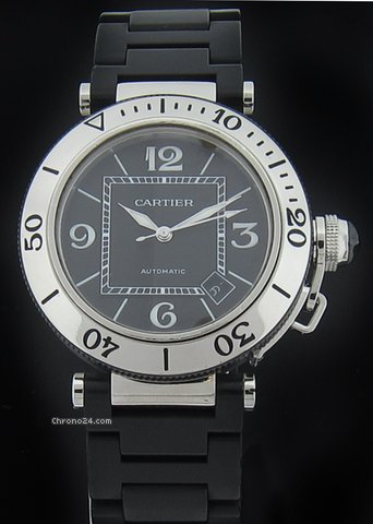 Cartier Pasha Seatimer Steel Rubber Watch W31077U2