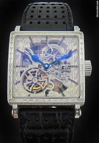 Roger Dubuis Platinum Skeleton Tourbillon Baguette Diamond Piece Unique