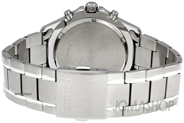 replica Seiko Black Dial Chronograph Stainless Steel Mens Watch SNDA83 WATCHES 1 
