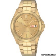 Seiko 5 All Gold-plated Stainless Steel Mens Watch SNKK98