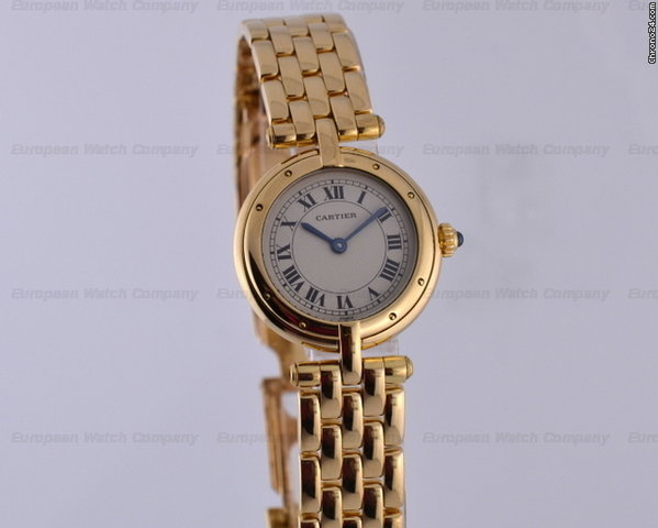 Cartier Ladies Round Panthere 18K YG/YG Quartz Champagne Dial