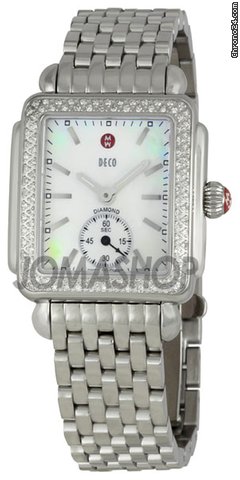 Michele Ladies Deco-16 Mother of Pearl Dial Steel Watch MWW06V000001