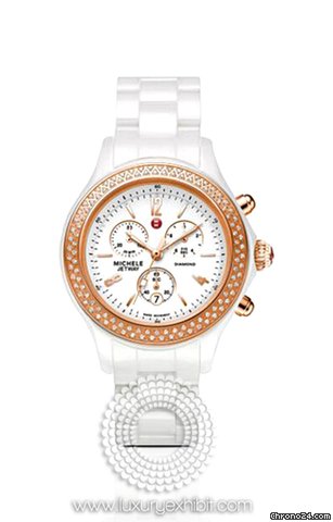 Michele Jetway White Ceramic Ladies Watch MWW17B000008