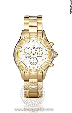 Michele Jetway 18kt Gold-plated Stainless Steel Ladies Watch MWW17A000007