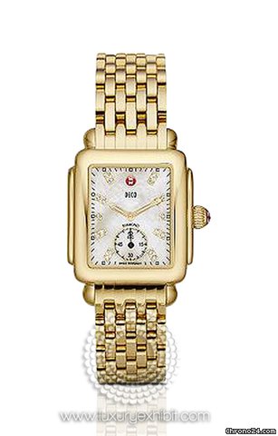Michele Deco Gold-plated Stainless Steel Ladies Watch MWW06V000004