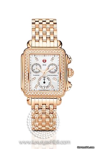 Michele Deco Day Rose Gold-tone Stainless Steel Ladies Watch MWW06P000109