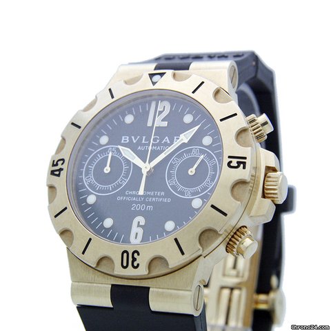 Bulgari Diagono Scuba Chronograph SC38G in 18k Yellow Gold