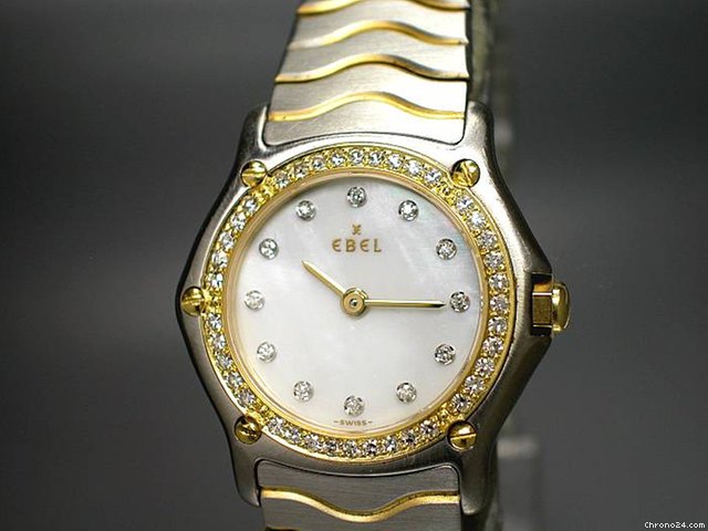 replica Ebel "Classic Wave" Perlmuttblatt und L��nette mit Diamantbesatz WATCHES 1 