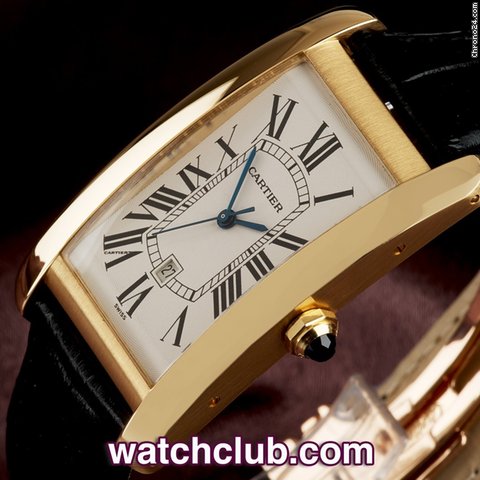 replica Cartier Tank Americaine Large - Yellow gold WATCHES 1 