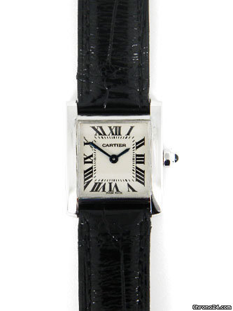 Cartier 18k white gold ladies Tank American