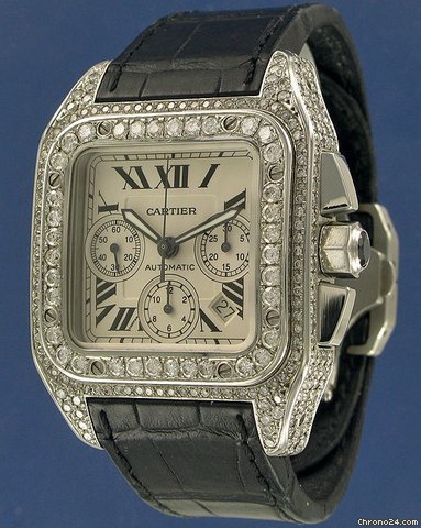 replica Cartier Santos 100 Chrono Diamonds WATCHES 1 