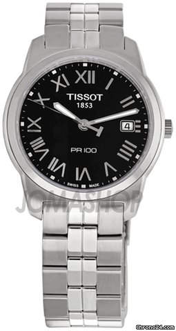 Tissot PR 100 Black Dial Bracelet Mens Watch T0494101105301