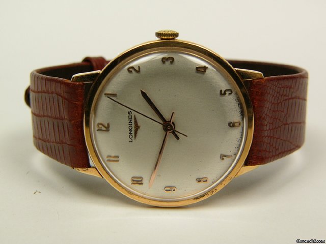 Longines yellow gold leather strap