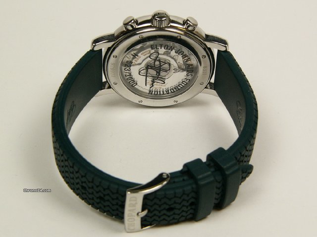 replica Chopard Mille Miglia Elton John Aids Fundation chronograph steel green rubber mod. 8331 WATCHES 1 