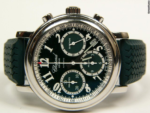Chopard Mille Miglia Elton John Aids Fundation chronograph steel green rubber mod. 8331