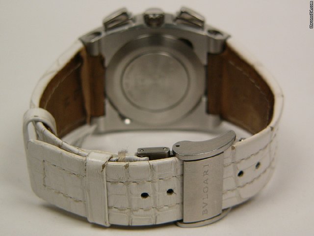 replica Bulgari Ergon chronograph steel diamonds white bracelet Mod. L2329 WATCHES 1 