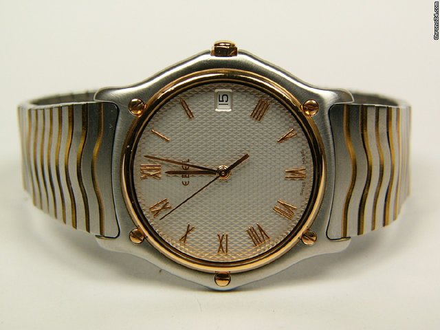 Ebel classic wave stainless steel and yellow gold Mod. 54662301