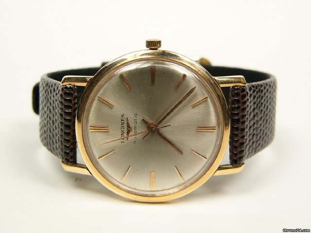 Longines Automatic yellow gold and leather
