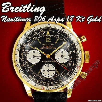 Breitling Navitimer  806  in 18 KT Gold