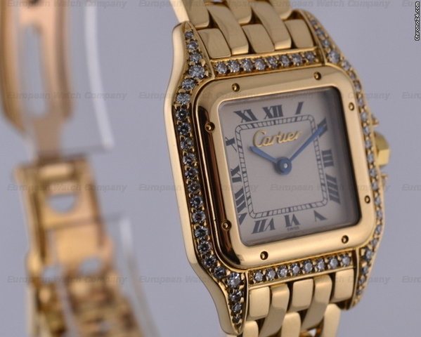 replica Cartier Ladies Mini Panthere 18K YG/YG Diamond Case Quartz WATCHES 1 
