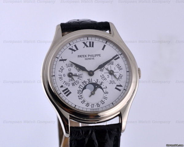 replica Patek Philippe Perpetual Calendar White Dial Roman 18K White Gold 36MM WATCHES 1 