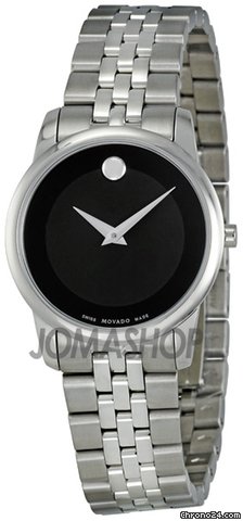 Movado Museum Black Dial Stainless Steel Ladies Watch 0606505