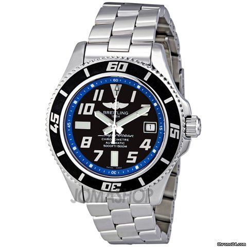 Breitling Superocean Abyss 42 Black Dial Stainless Steel Mens Watch A1736402-BA3