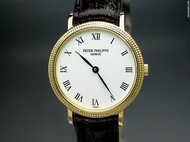 replica Patek Philippe "CALATRAVA" 18K/750 Gelbgold/Lederband WATCHES 1 