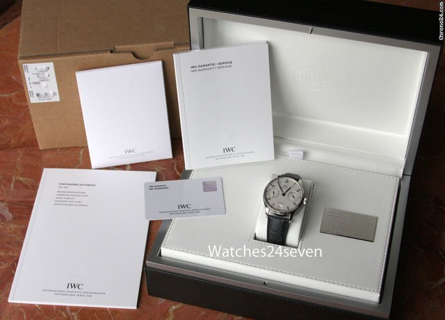 IWC Portuguese 7 Day Automatic White Dial Blue Hands