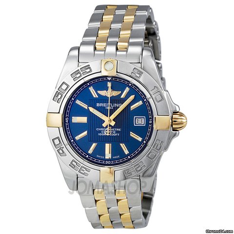 Breitling Galactic 32 Blue Stainless Steel and Gold Ladies Watch B71356L2-C812TT