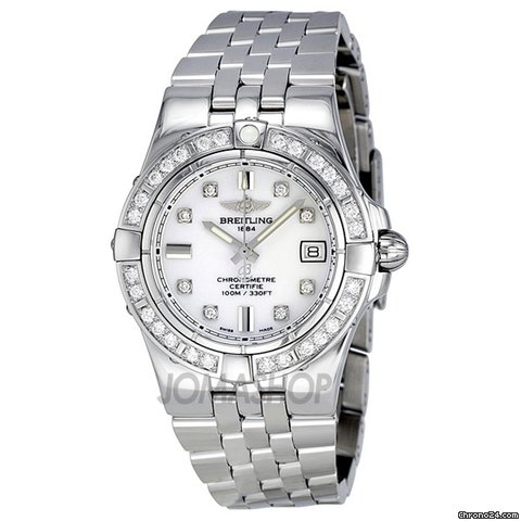 Breitling Galactic 30 Diamond White Dial Stainless Steel Ladies Watch A71340LA-A713SS