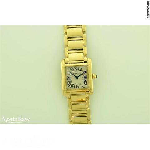 Cartier Tank Francaise 18ct Yellow gold quartz on bracelet
