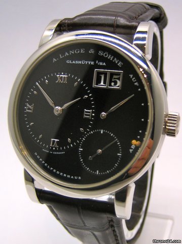 A. Lange & Sohne Lange 1 Platin schwarzes Zifferblatt