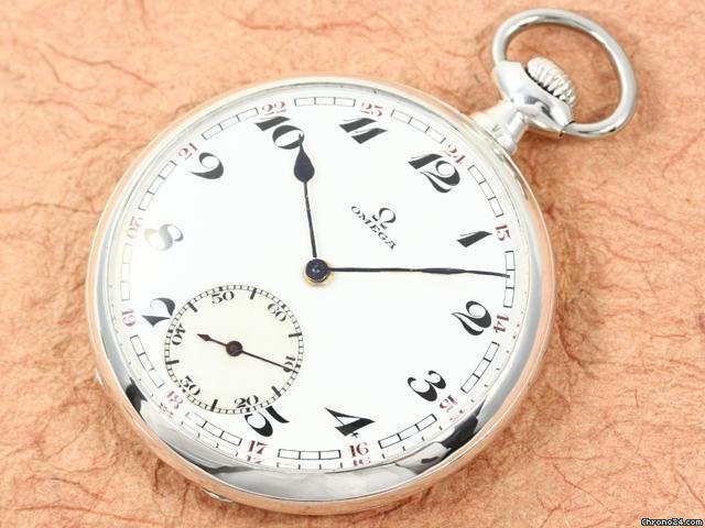 Omega Taschenuhr Silber Handaufzug