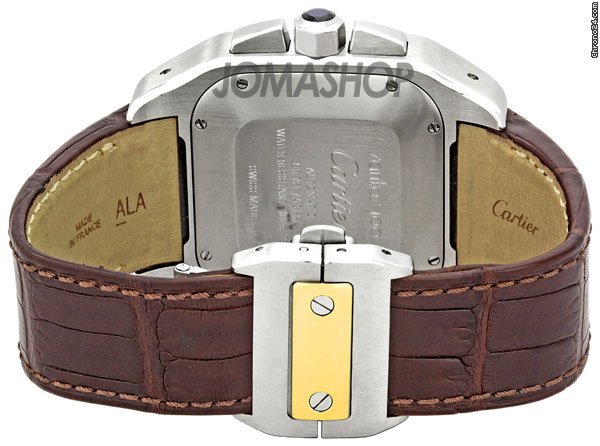 replica Cartier Santos 100 18kt Yellow Gold and Steel Chronograph XL Mens Watch W20091X7 WATCHES 1 