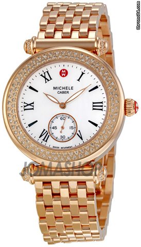 Michele Caber Diamond Rose Gold-tone Ladies Watch MWW16A000044
