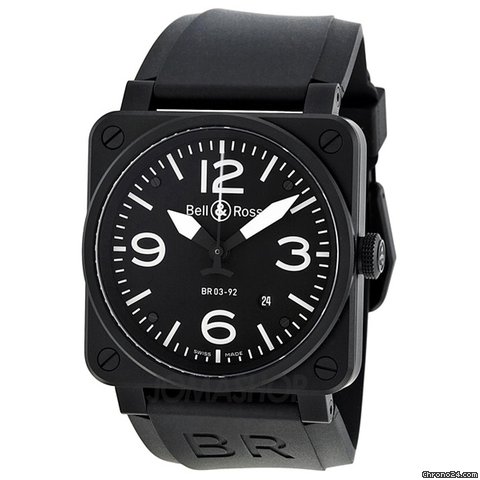 Bell & Ross Carbon Automatic Black Dial Stainless Steel Mens Watch BR0392-BL-CA