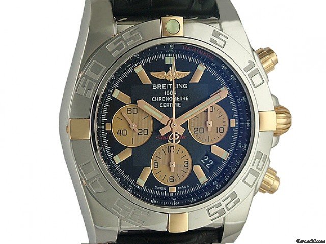 Breitling Chronomat B01 Stahl/Rosegold Krokoarmband 44mm