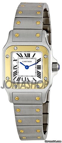 Cartier Santos Two Tone 18kt Yellow Gold and Steel Ladies Watch W20012C4