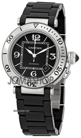 Cartier Pasha Seatimer Steel Rubber Mens Watch W31077U2