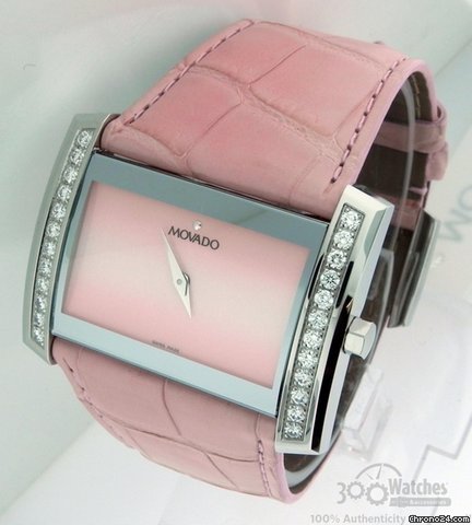 Movado Eliro 0605298 Pink Dial Diamond Watch